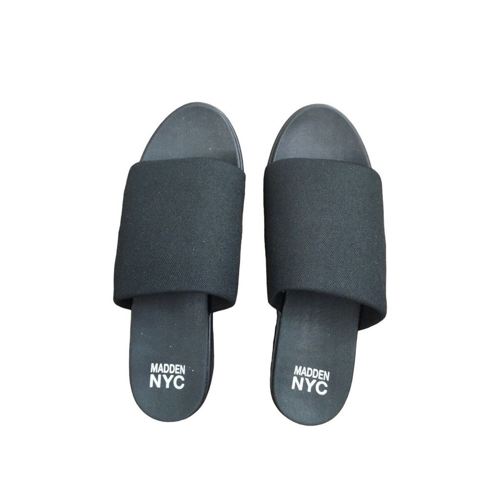 Steve Madden NYC Platform Size 10 Slide Black Slip On Sandal's Women's